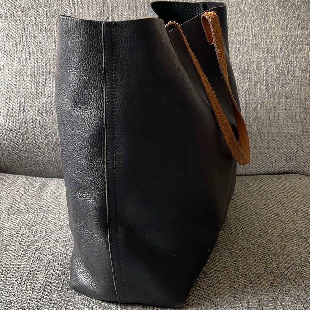Madewell The transport Pebbled Black Leather  tote Handbag - Picture 4 of 15